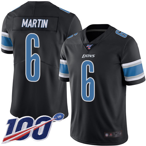 Detroit Lions Limited Black Men Sam Martin Jersey NFL Football 6 100th Season Rush Vapor Untouchable